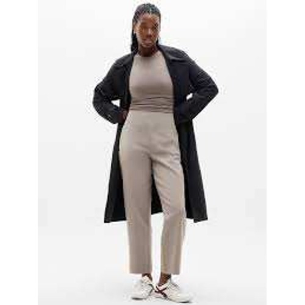 Athleta Brooklyn Ankle Pants Light Gray‎ Tapered Trousers 4P Petite 530635